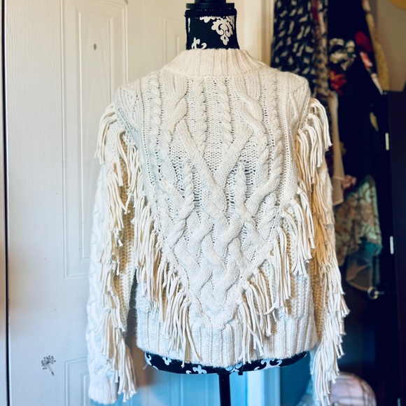 H&M Cable Knit Fringe Sweater - Picture 1 of 5